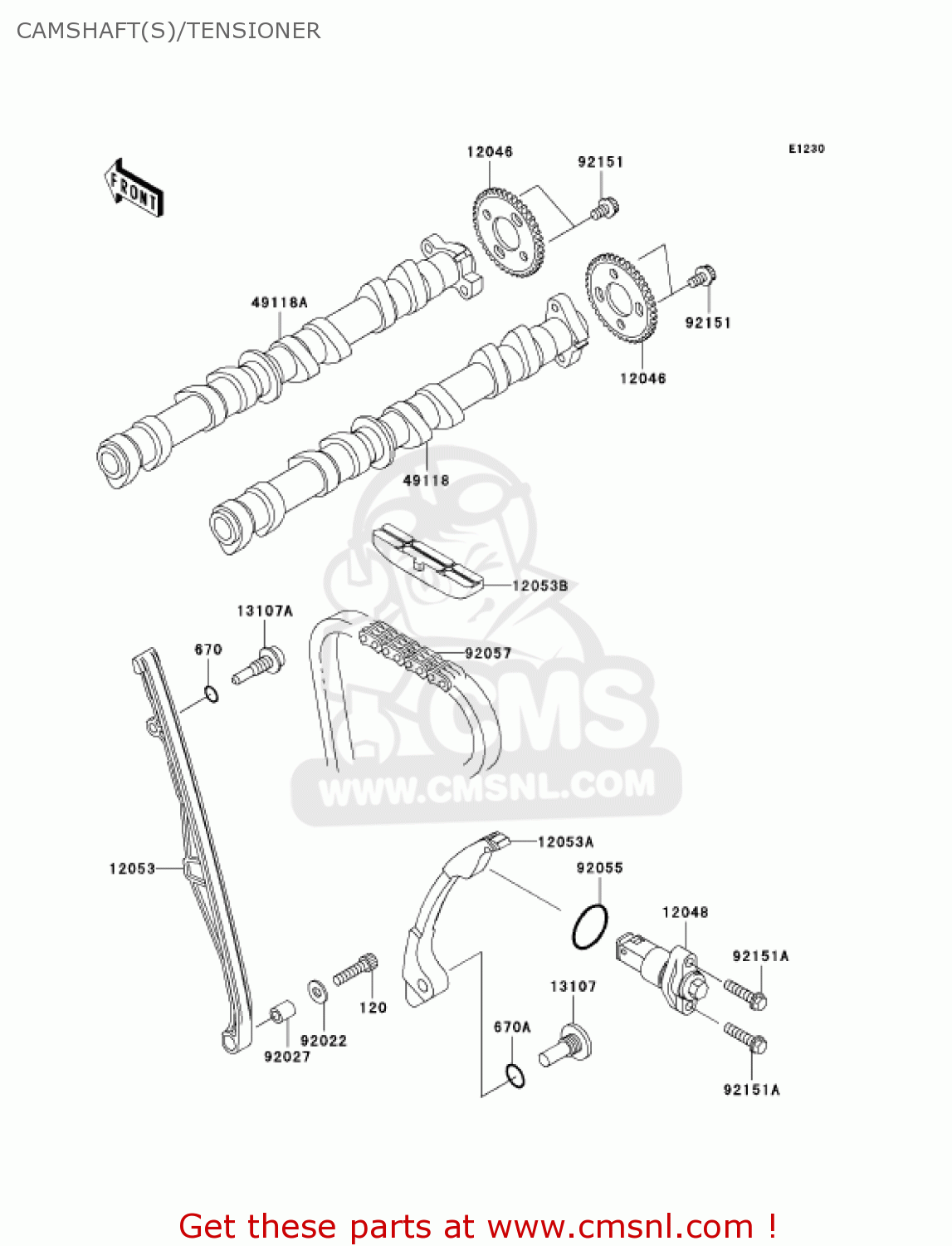 CAMSHAFT(S)/TENSIONER ZX636B2 NINJA ZX6R 2004 USA CALIFORNIA CANADA