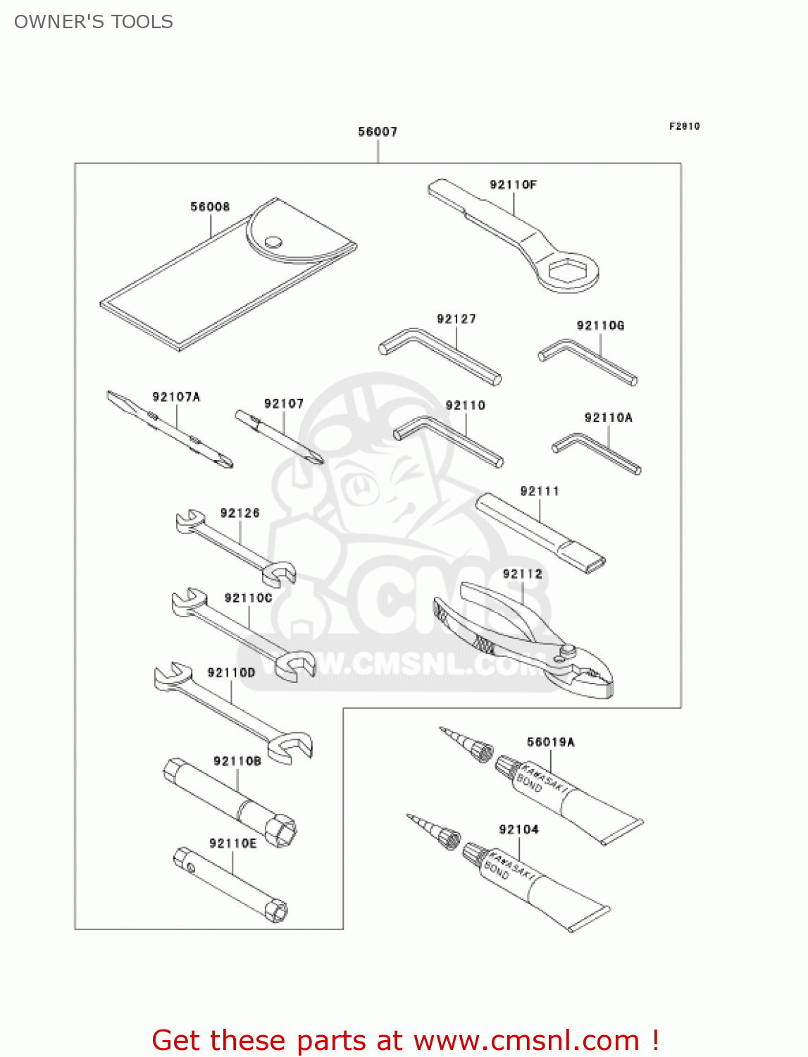 OWNER'S TOOLS ZX636B2 NINJA ZX6R 2004 USA CALIFORNIA CANADA