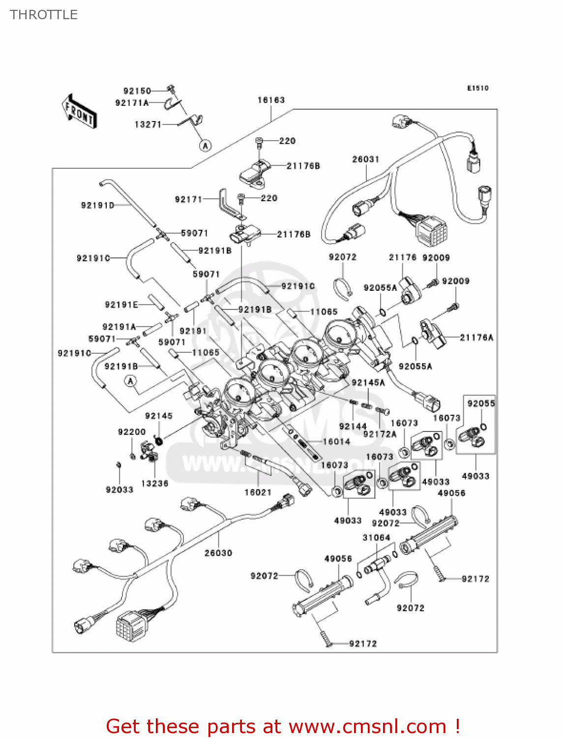 THROTTLE ZX636B2 NINJA ZX6R 2004 USA CALIFORNIA CANADA