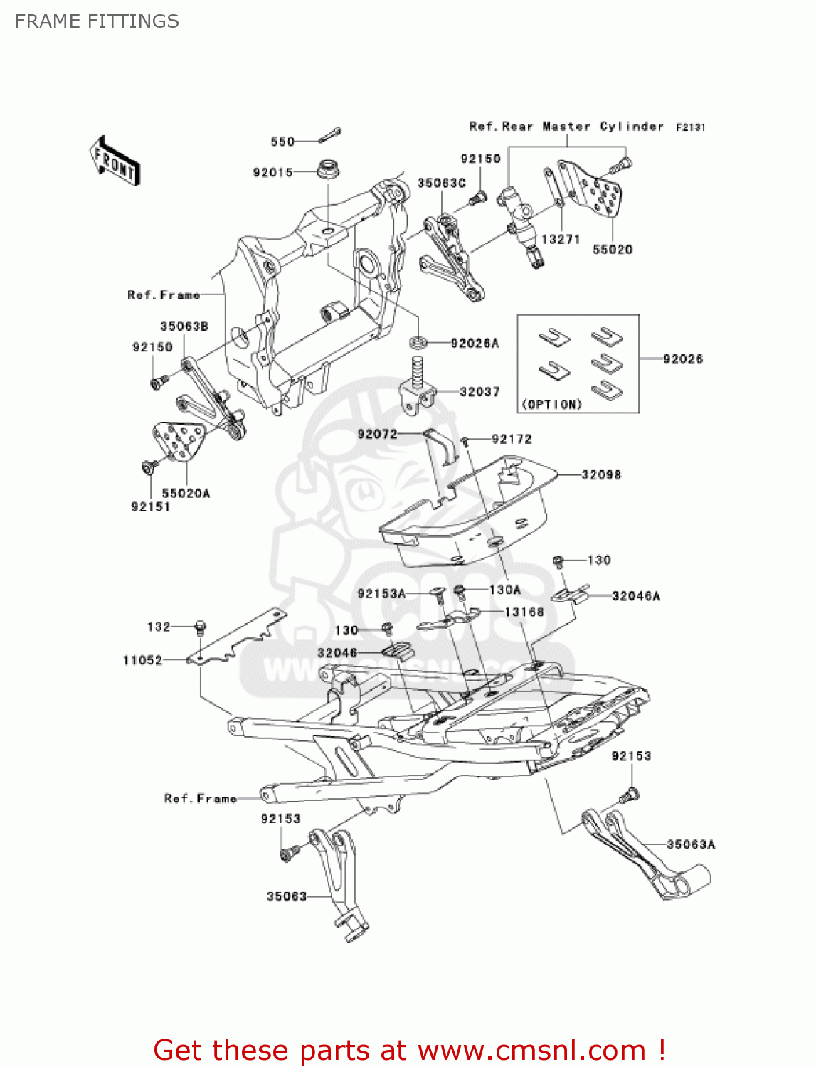 FRAME FITTINGS ZX636B2 NINJA ZX6R 2004 USA CALIFORNIA CANADA