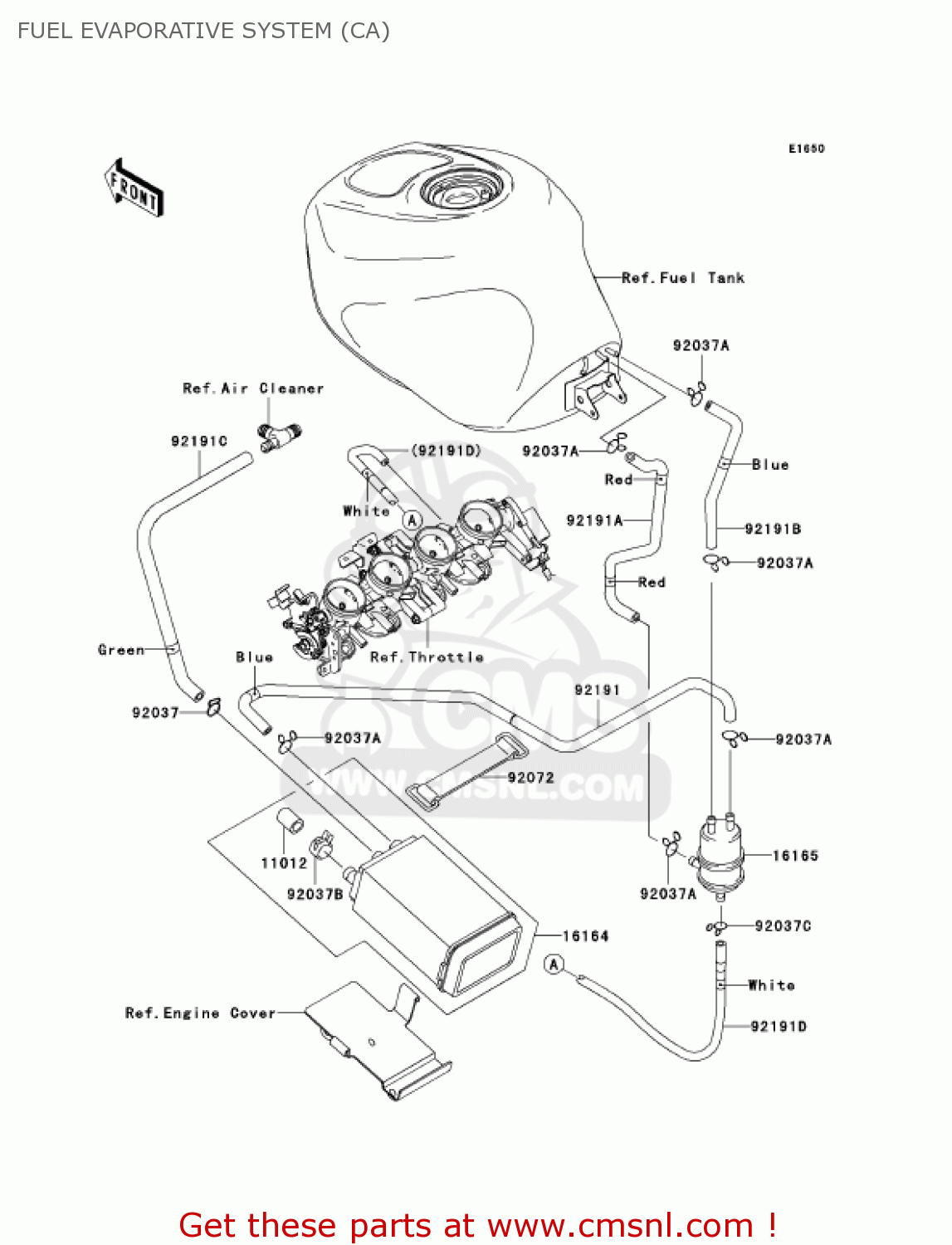 FUEL EVAPORATIVE SYSTEM (CA) ZX636B2 NINJA ZX6R 2004 USA CALIFORNIA CANADA