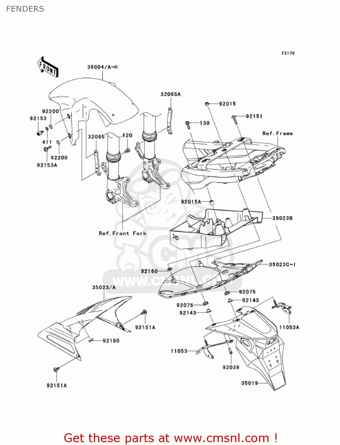 FENDERS ZX636B2 NINJA ZX6R 2004 USA CALIFORNIA CANADA