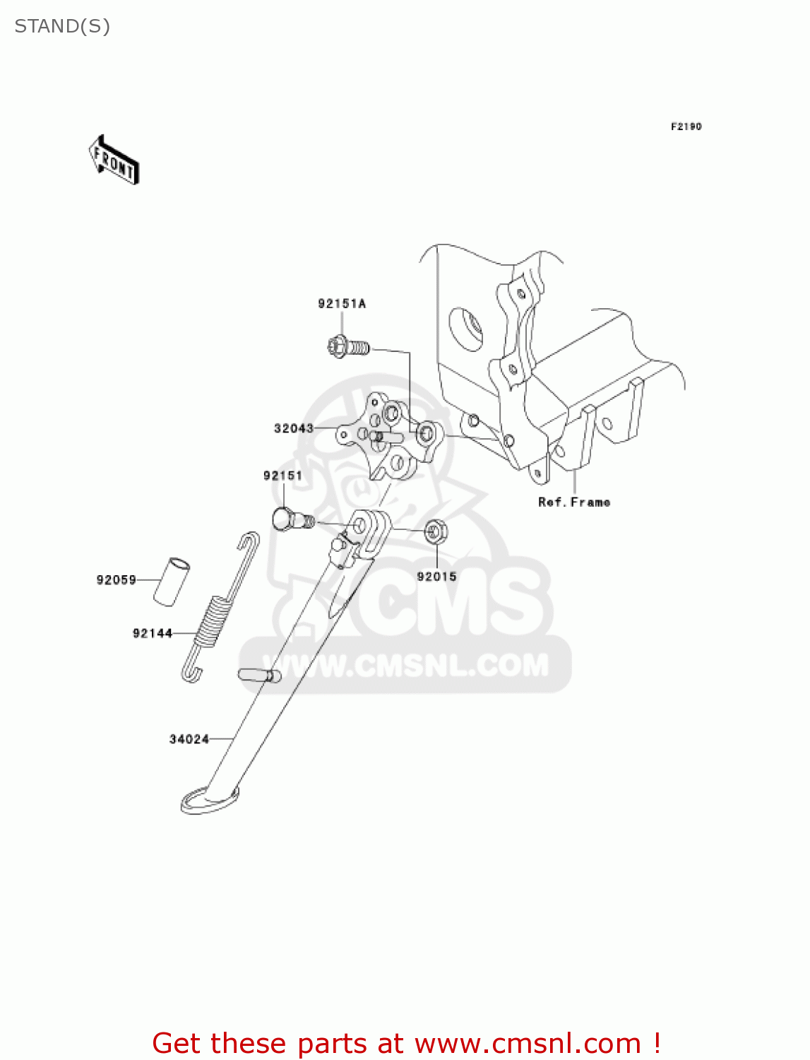 STAND(S) ZX636B2 NINJA ZX6R 2004 USA CALIFORNIA CANADA