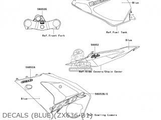 DECALS (BLUE)(ZX636-B1) - ZX636B2 NINJA ZX6R 2004 USA CALIFORNIA CANADA