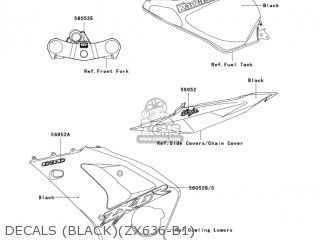 DECALS (BLACK)(ZX636-B1) - ZX636B2 NINJA ZX6R 2004 USA CALIFORNIA CANADA