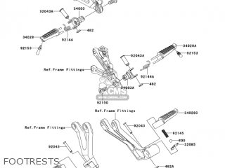 FOOTRESTS - ZX636B2 NINJA ZX6R 2004 USA CALIFORNIA CANADA