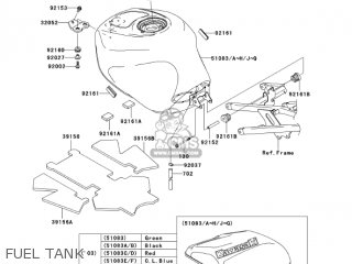 FUEL TANK - ZX636B2 NINJA ZX6R 2004 USA CALIFORNIA CANADA