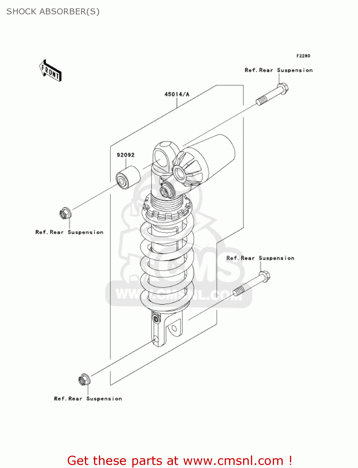 SHOCK ABSORBER(S) ZX636C1 NINJA ZX6R 2005 USA CALIFORNIA CANADA
