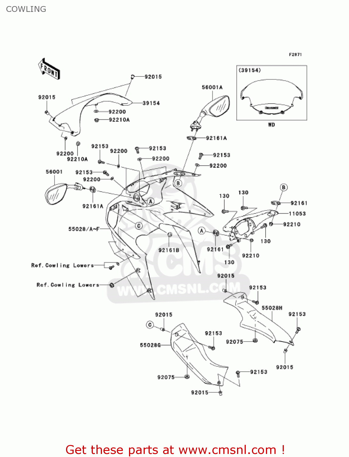 COWLING ZX636C1 NINJA ZX6R 2005 USA CALIFORNIA CANADA