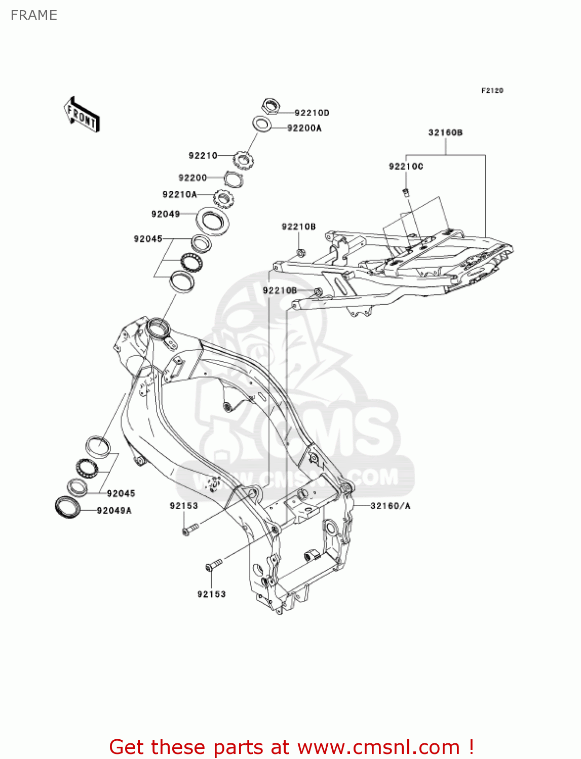FRAME ZX636C1 NINJA ZX6R 2005 USA CALIFORNIA CANADA