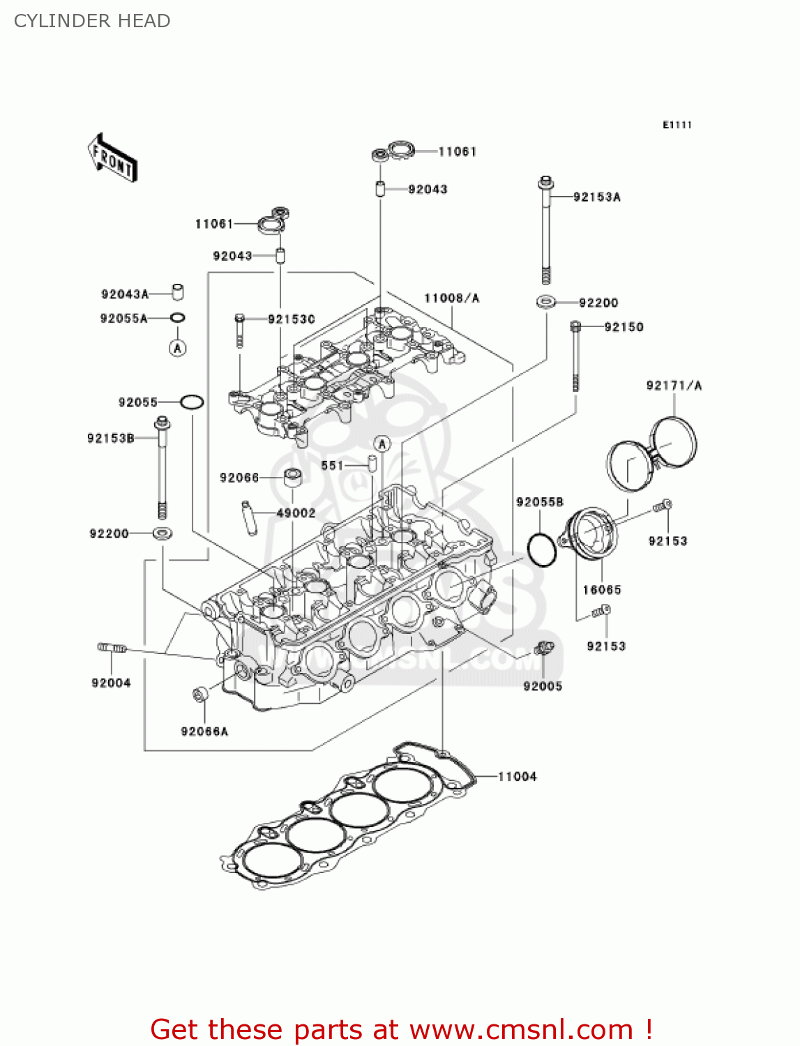 CYLINDER HEAD ZX636C1 NINJA ZX6R 2005 USA CALIFORNIA CANADA