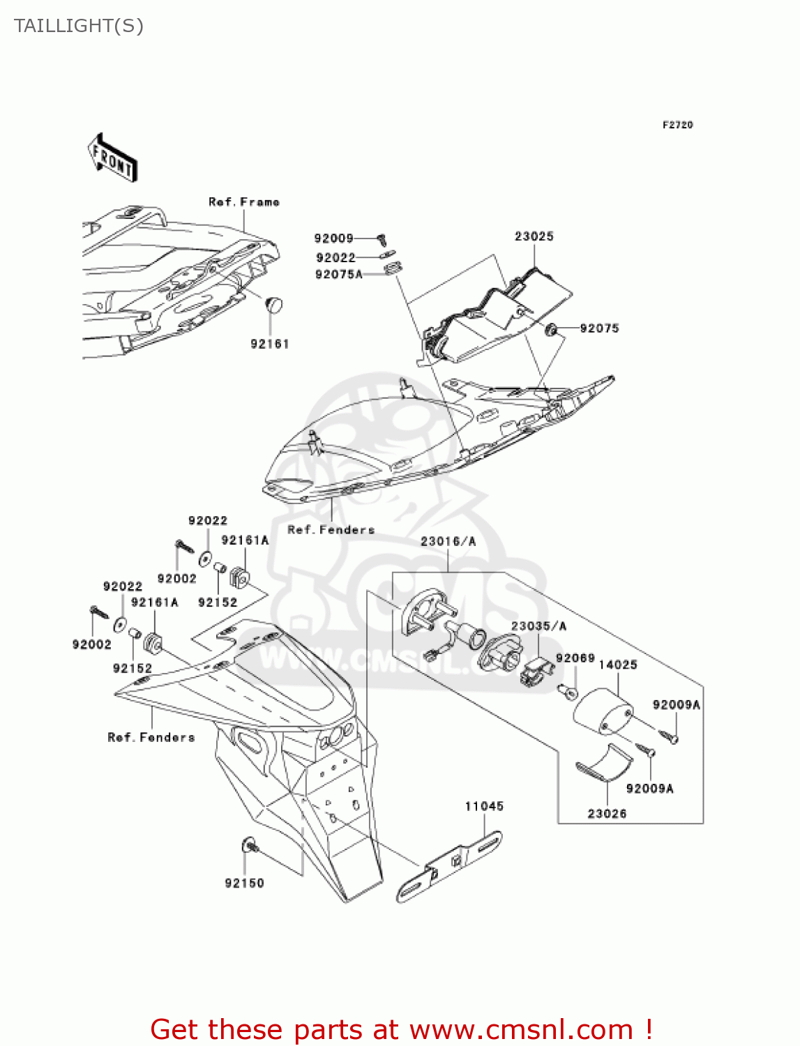 TAILLIGHT(S) ZX636C1 NINJA ZX6R 2005 USA CALIFORNIA CANADA