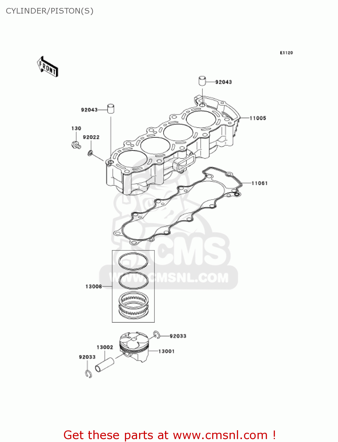 CYLINDER/PISTON(S) ZX636C1 NINJA ZX6R 2005 USA CALIFORNIA CANADA