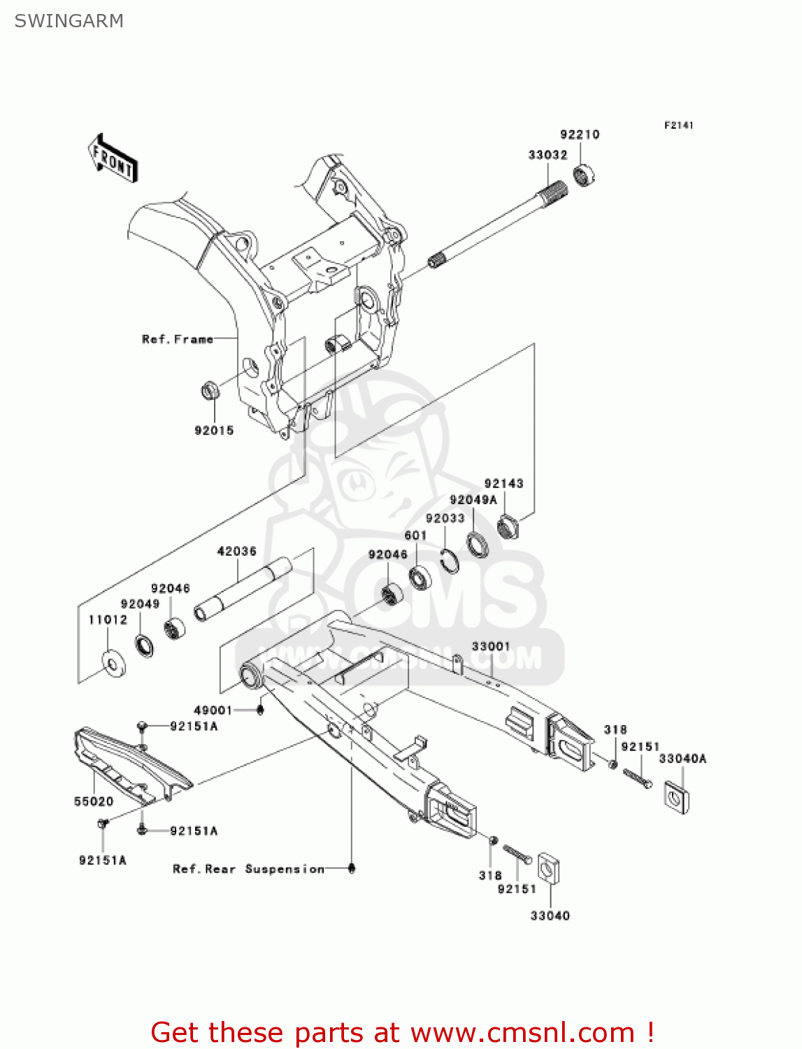SWINGARM ZX636C1 NINJA ZX6R 2005 USA CALIFORNIA CANADA