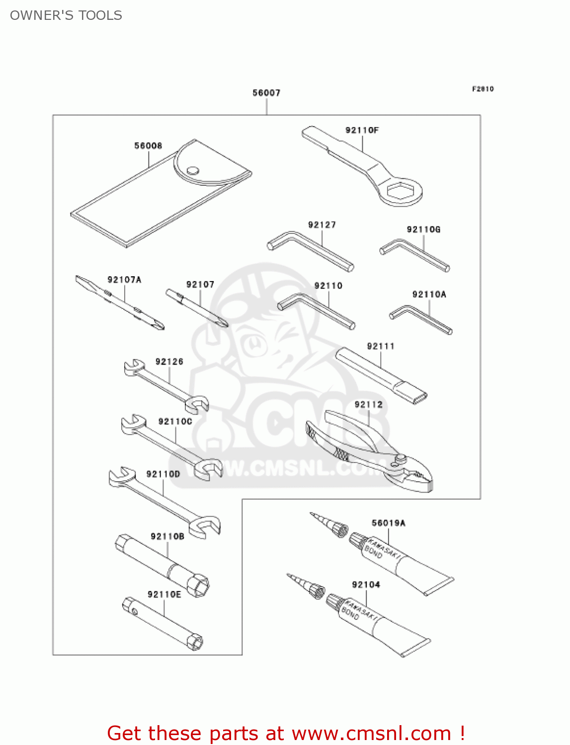 OWNER'S TOOLS ZX636C1 NINJA ZX6R 2005 USA CALIFORNIA CANADA