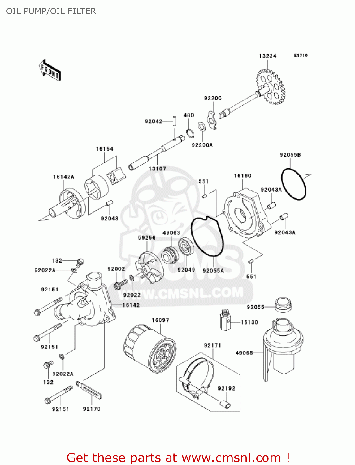 OIL PUMP/OIL FILTER ZX636C1 NINJA ZX6R 2005 USA CALIFORNIA CANADA