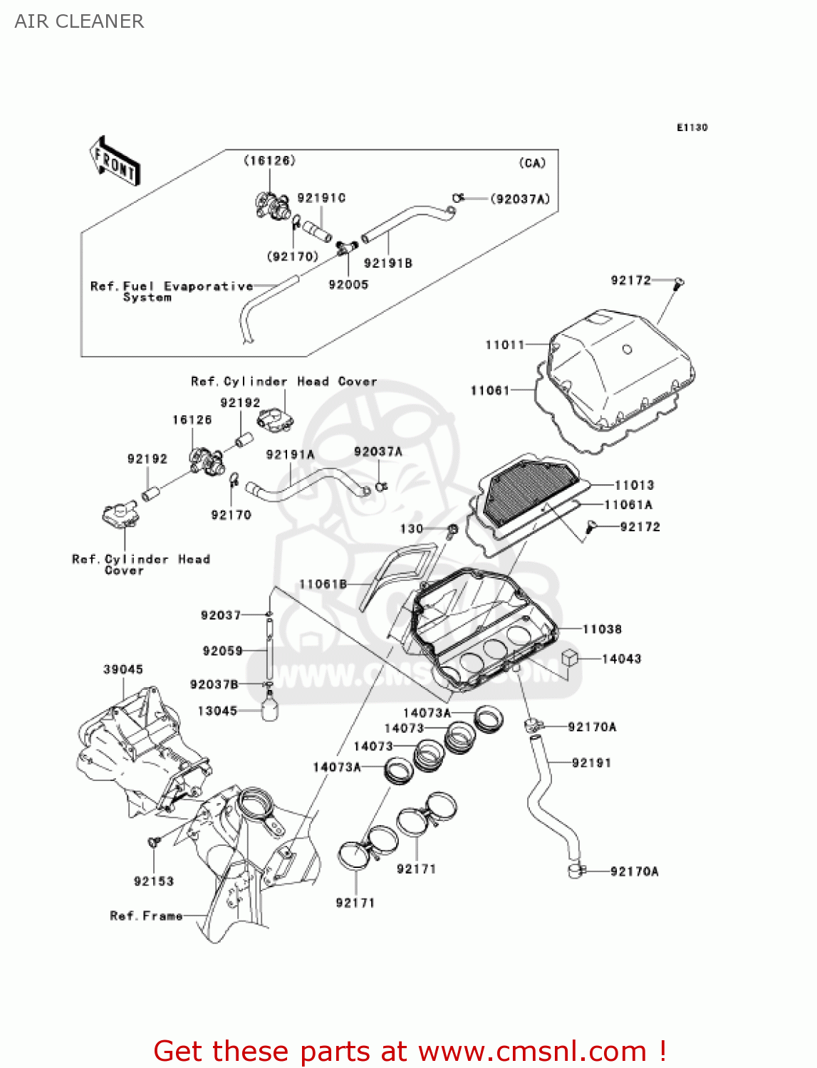 AIR CLEANER ZX636C1 NINJA ZX6R 2005 USA CALIFORNIA CANADA