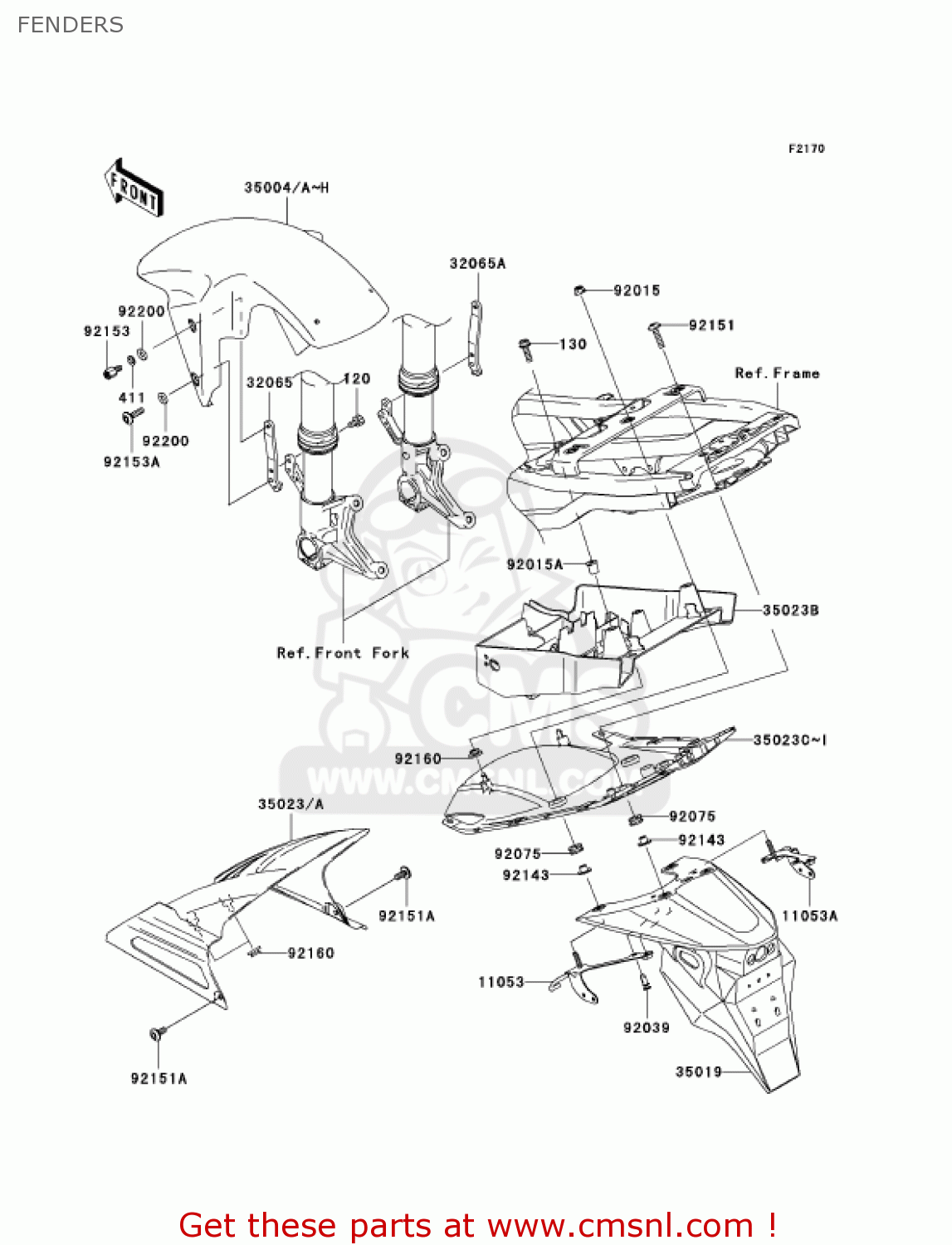 FENDERS ZX636C1 NINJA ZX6R 2005 USA CALIFORNIA CANADA