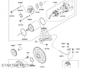 STARTER MOTOR - ZX636C1 NINJA ZX6R 2005 USA CALIFORNIA CANADA