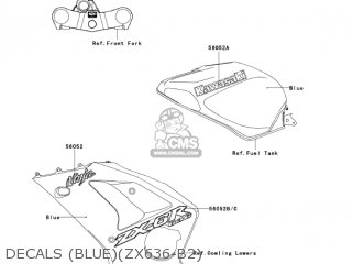 DECALS (BLUE)(ZX636-B2) - ZX636C1 NINJA ZX6R 2005 USA CALIFORNIA CANADA