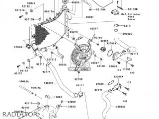 RADIATOR - ZX636C1 NINJA ZX6R 2005 USA CALIFORNIA CANADA