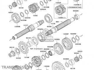 TRANSMISSION - ZX636C1 NINJA ZX6R 2005 USA CALIFORNIA CANADA
