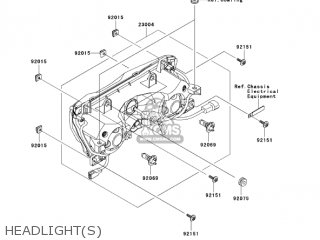 HEADLIGHT(S) - ZX636C1 NINJA ZX6R 2005 USA CALIFORNIA CANADA