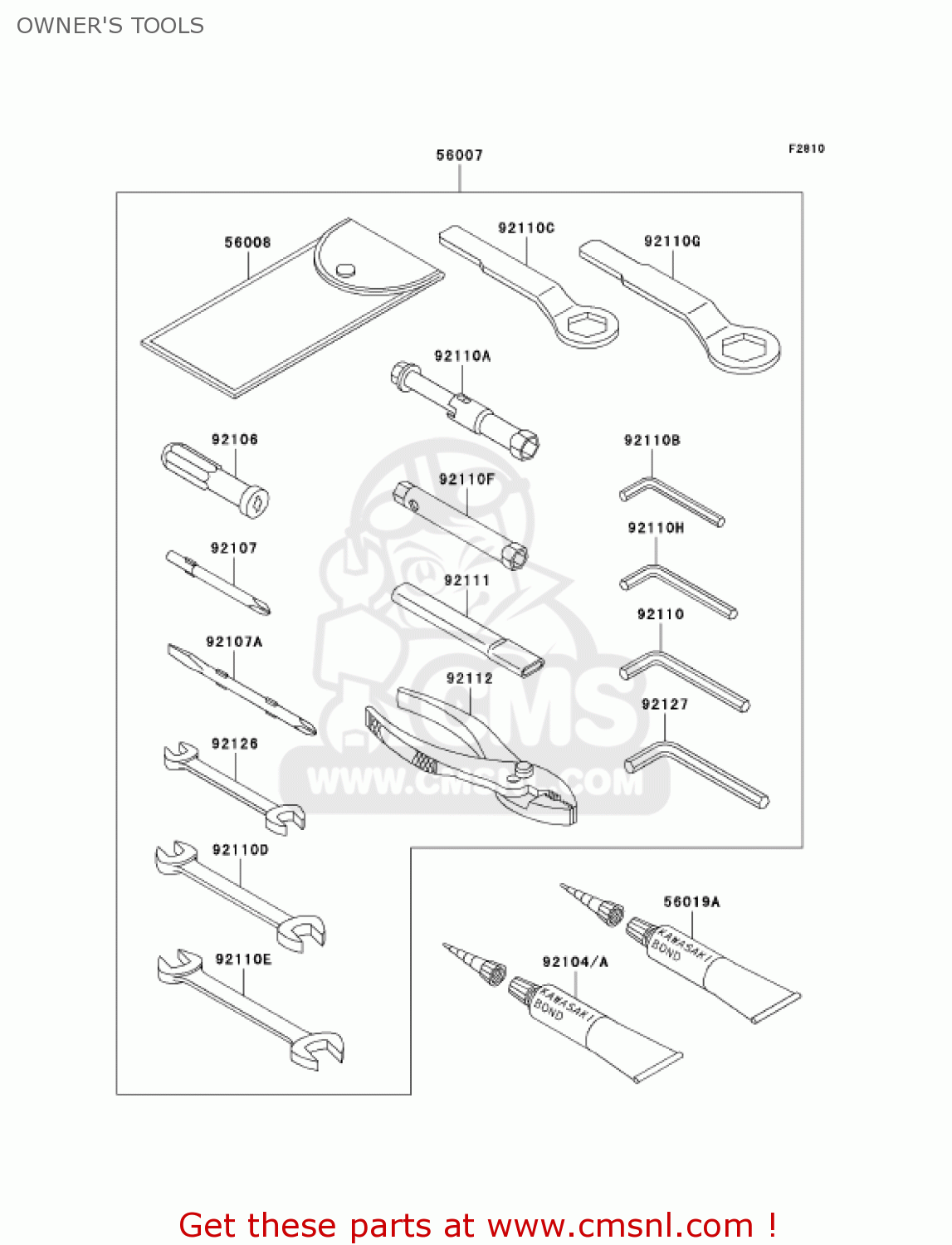 OWNER'S TOOLS ZX636C6F NINJA ZX6R 2006 USA CALIFORNIA CANADA