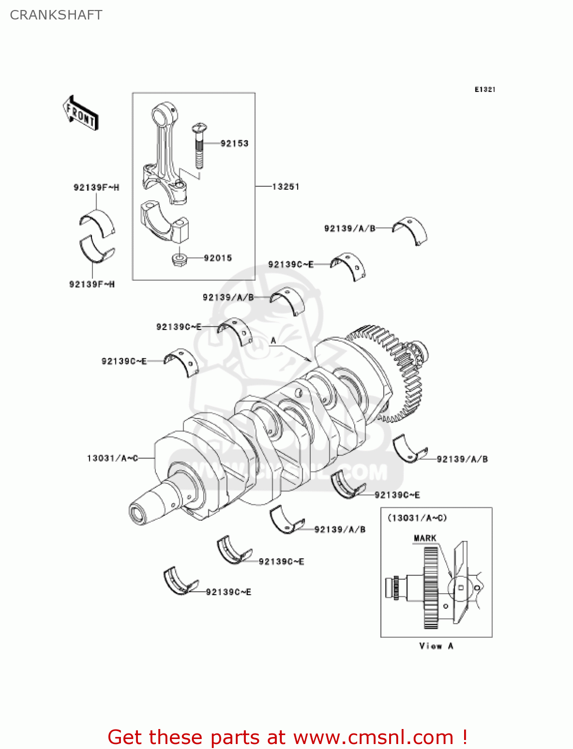 CRANKSHAFT ZX636C6F NINJA ZX6R 2006 USA CALIFORNIA CANADA
