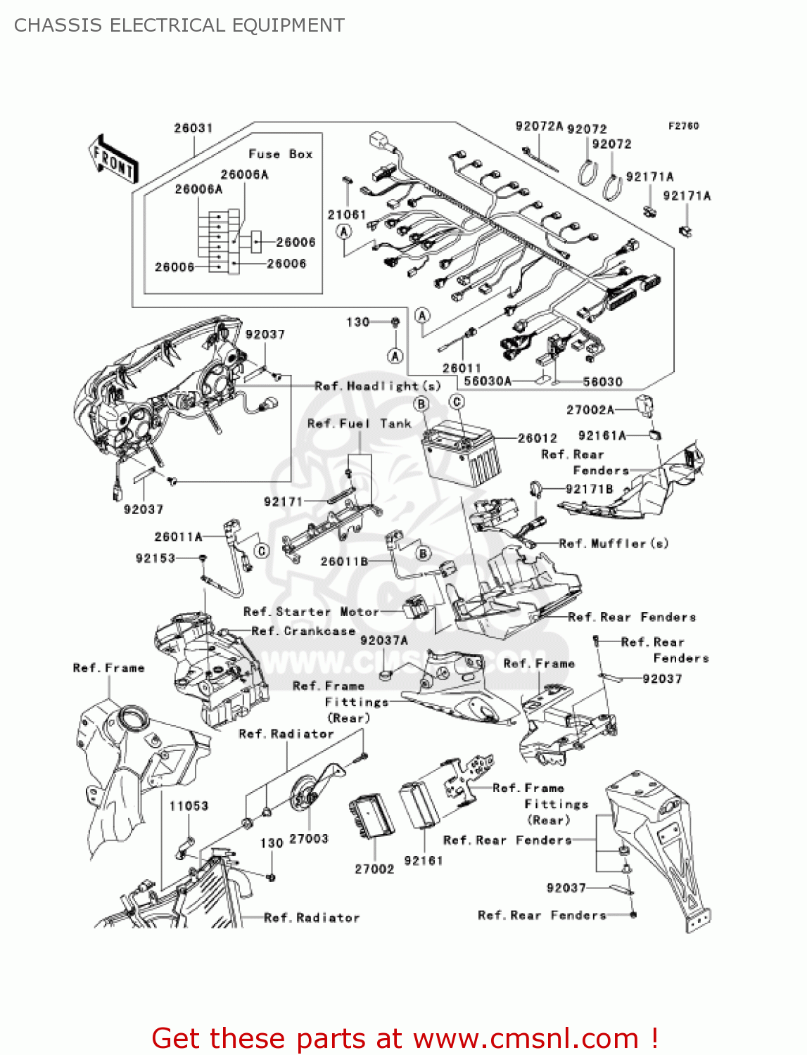 CHASSIS ELECTRICAL EQUIPMENT ZX636C6F NINJA ZX6R 2006 USA CALIFORNIA CANADA