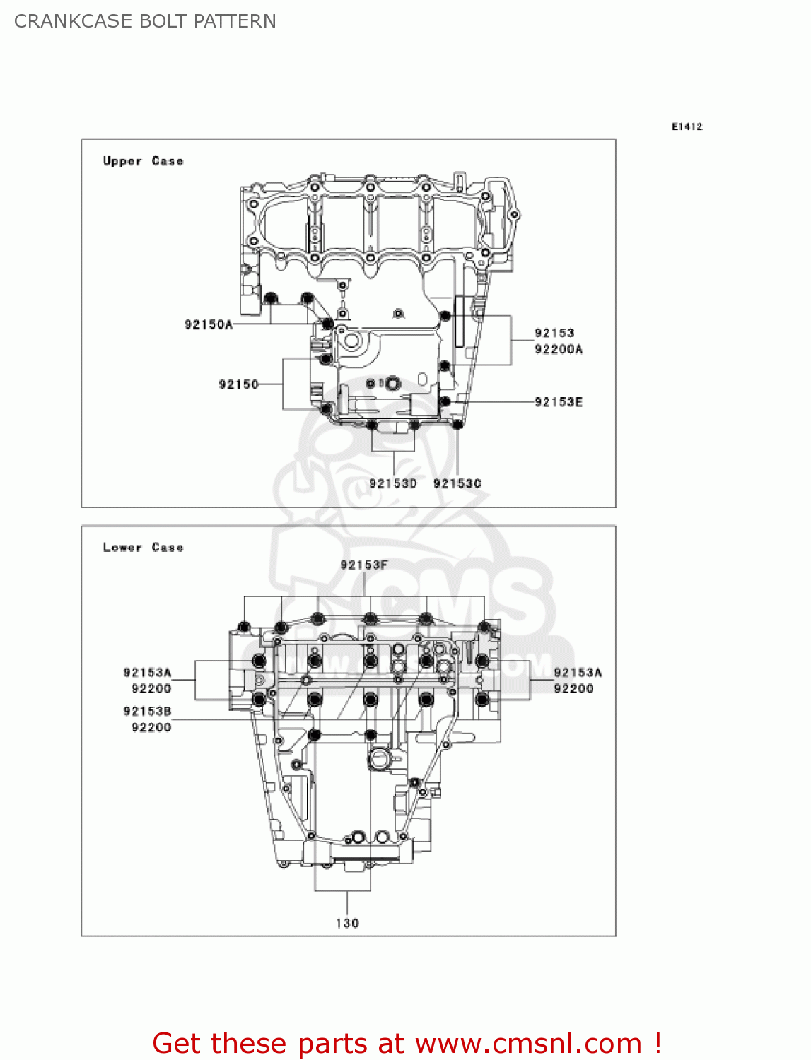 CRANKCASE BOLT PATTERN ZX636C6F NINJA ZX6R 2006 USA CALIFORNIA CANADA