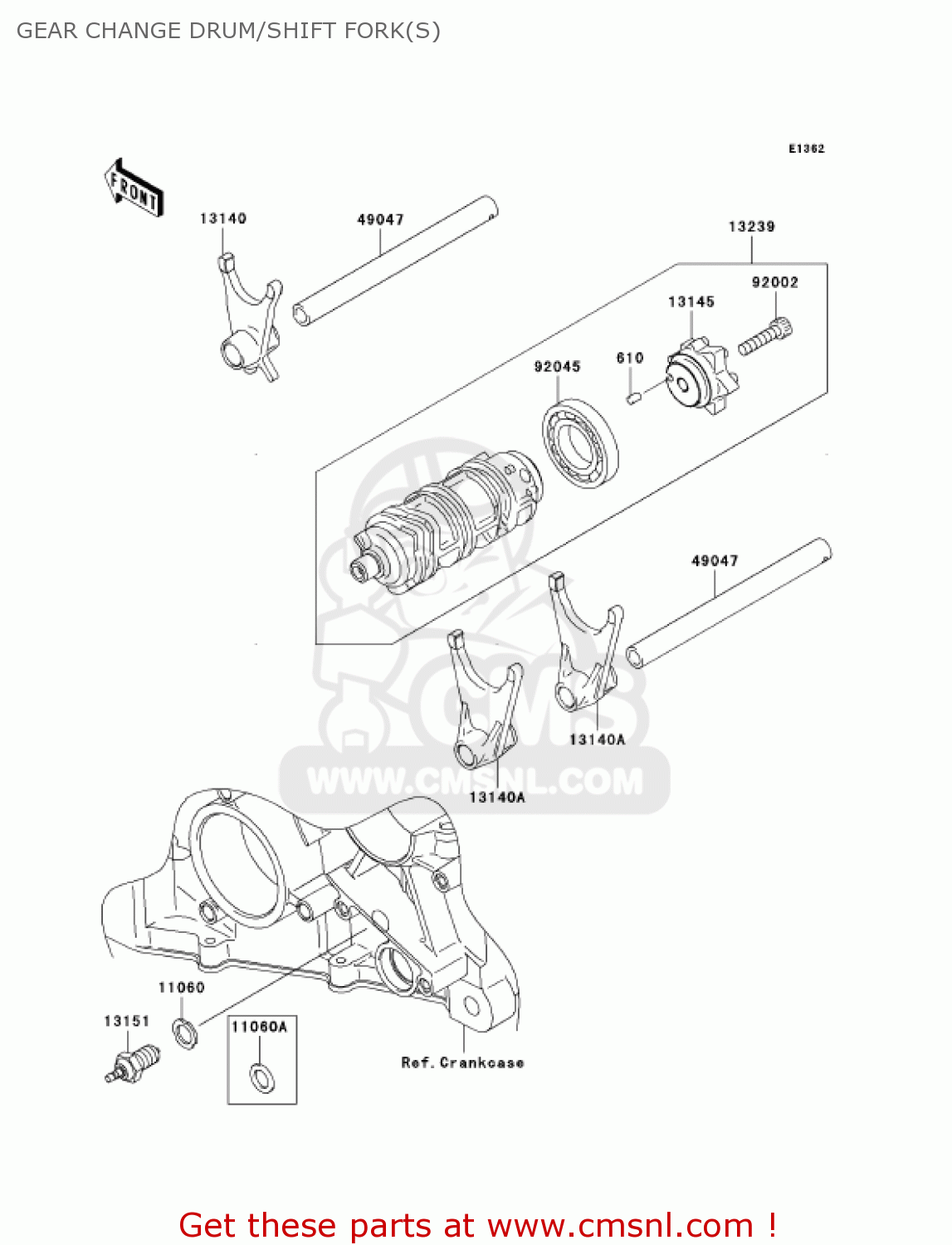 GEAR CHANGE DRUM/SHIFT FORK(S) ZX636C6F NINJA ZX6R 2006 USA CALIFORNIA CANADA