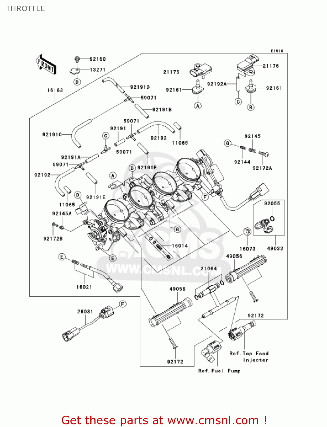 THROTTLE ZX636C6F NINJA ZX6R 2006 USA CALIFORNIA CANADA