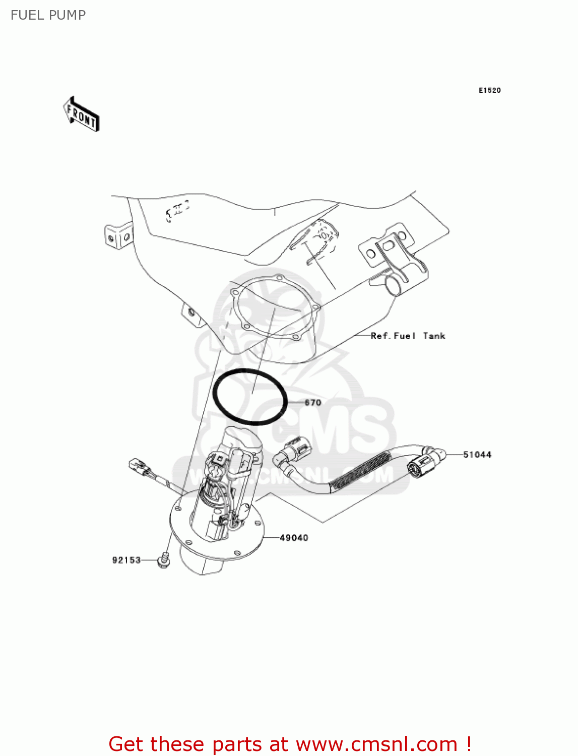FUEL PUMP ZX636C6F NINJA ZX6R 2006 USA CALIFORNIA CANADA