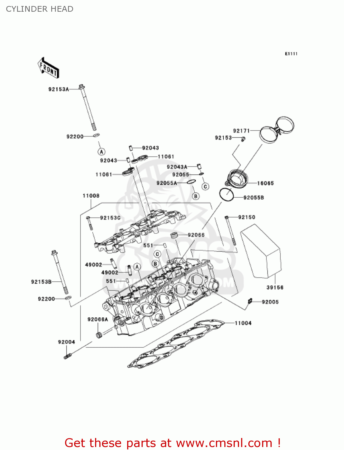 CYLINDER HEAD ZX636C6F NINJA ZX6R 2006 USA CALIFORNIA CANADA