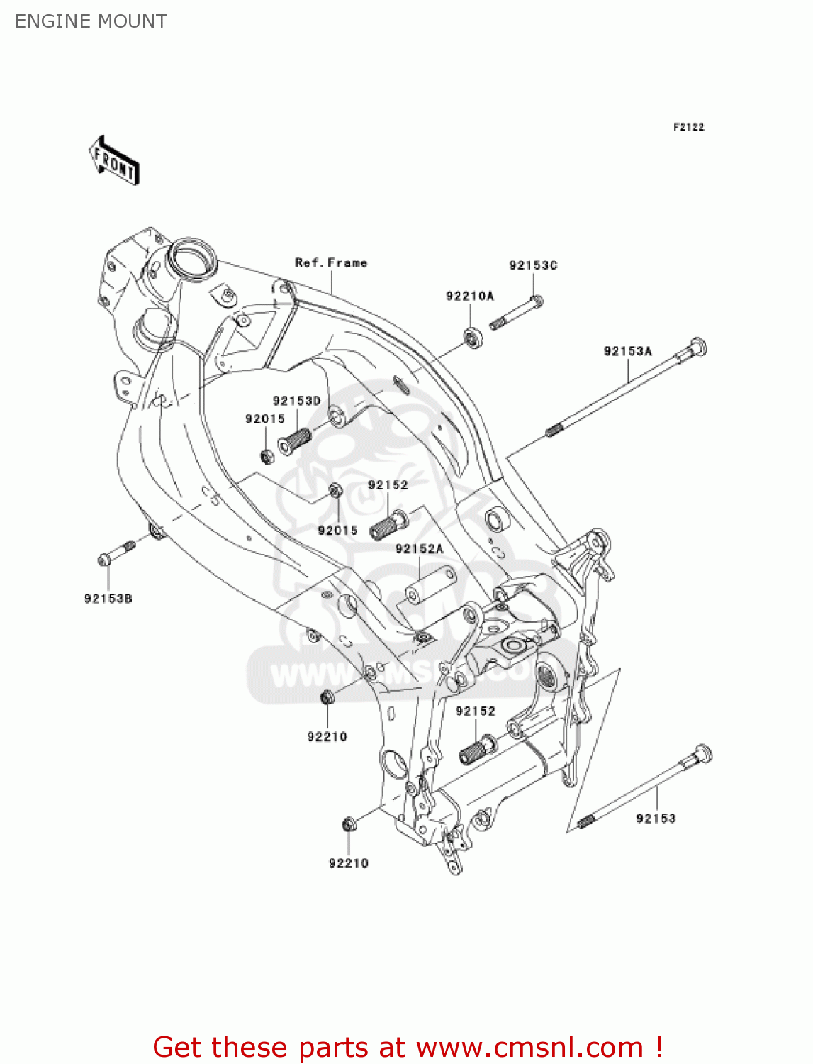 ENGINE MOUNT ZX636C6F NINJA ZX6R 2006 USA CALIFORNIA CANADA