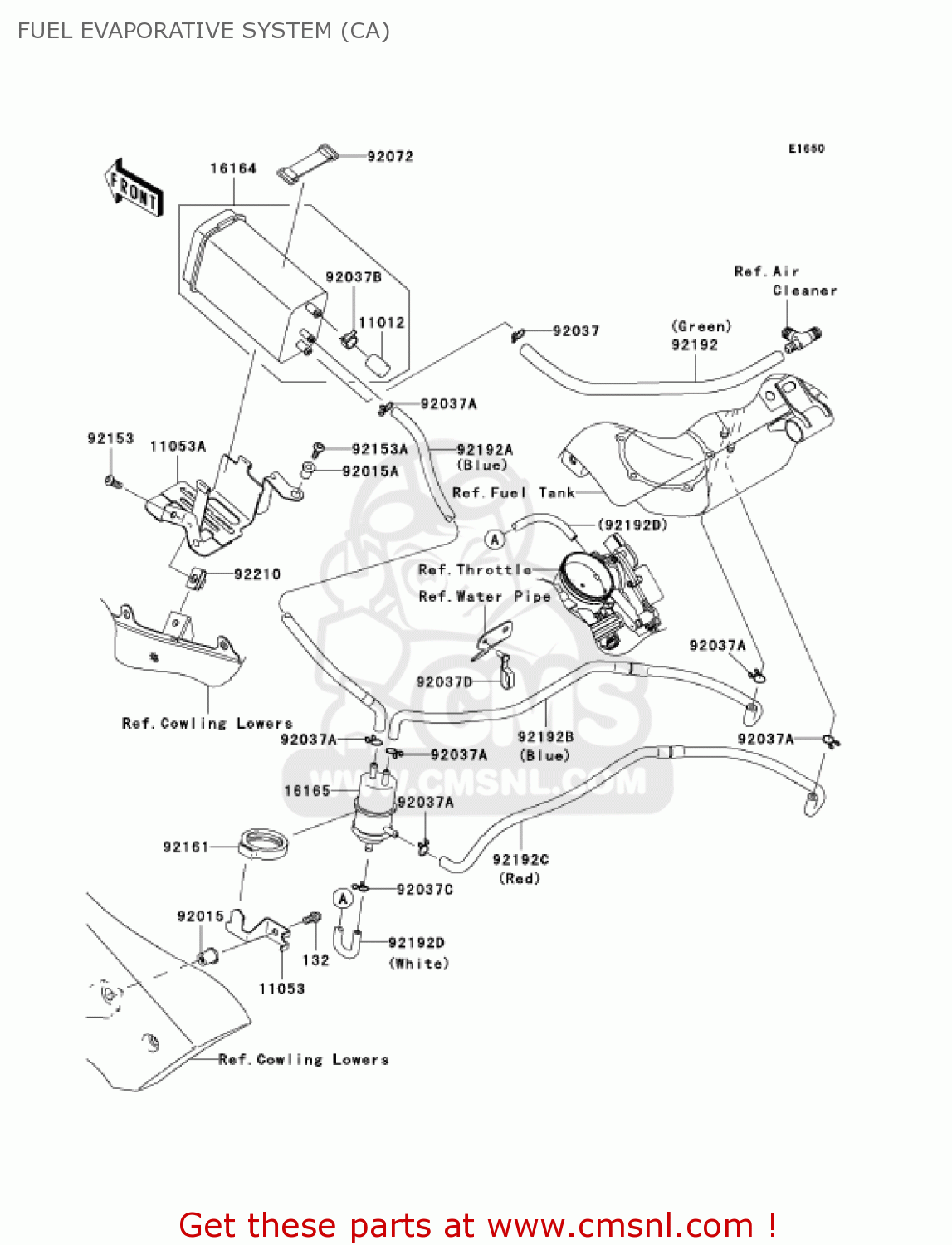 FUEL EVAPORATIVE SYSTEM (CA) ZX636C6F NINJA ZX6R 2006 USA CALIFORNIA CANADA