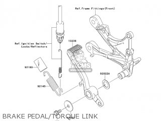 BRAKE PEDAL/TORQUE LINK - ZX636C6F NINJA ZX6R 2006 USA CALIFORNIA CANADA