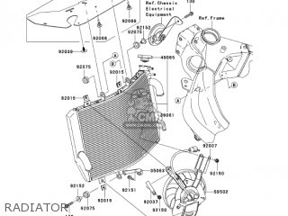 RADIATOR - ZX636C6F NINJA ZX6R 2006 USA CALIFORNIA CANADA