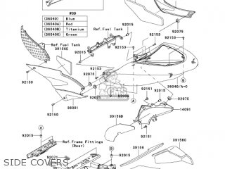 SIDE COVERS - ZX636C6F NINJA ZX6R 2006 USA CALIFORNIA CANADA