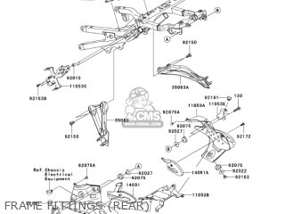 FRAME FITTINGS (REAR) - ZX636C6F NINJA ZX6R 2006 USA CALIFORNIA CANADA