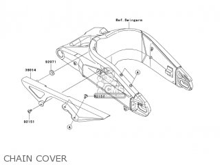 CHAIN COVER - ZX636C6F NINJA ZX6R 2006 USA CALIFORNIA CANADA
