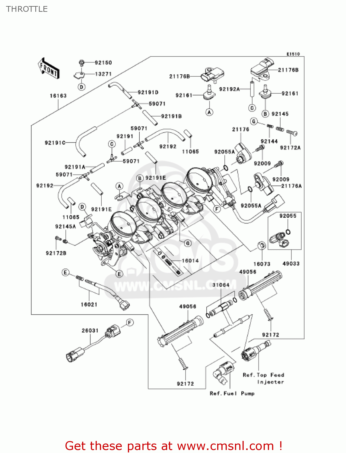 THROTTLE ZX636D6F NINJA ZX6R 2006 USA CALIFORNIA CANADA