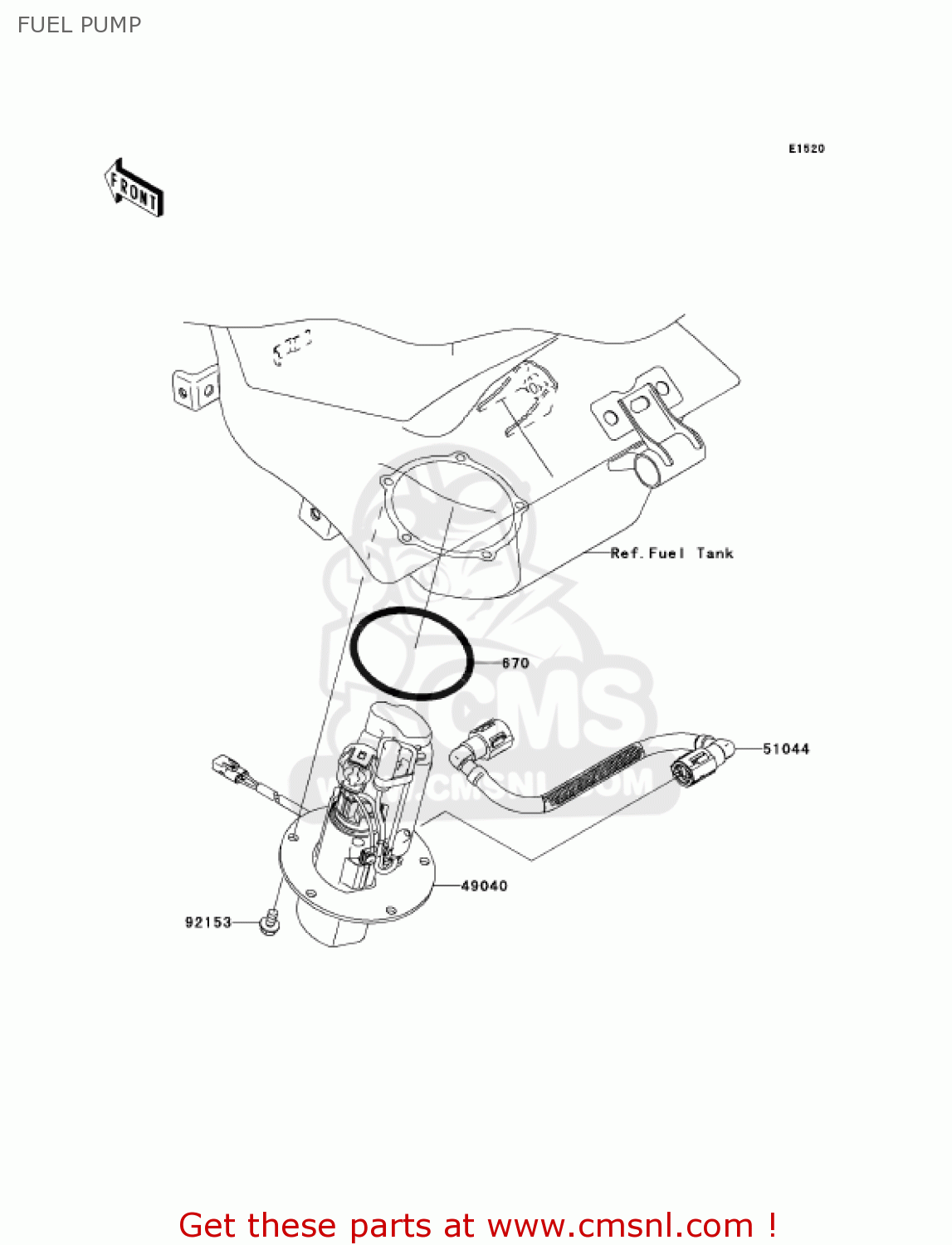 FUEL PUMP ZX636D6F NINJA ZX6R 2006 USA CALIFORNIA CANADA