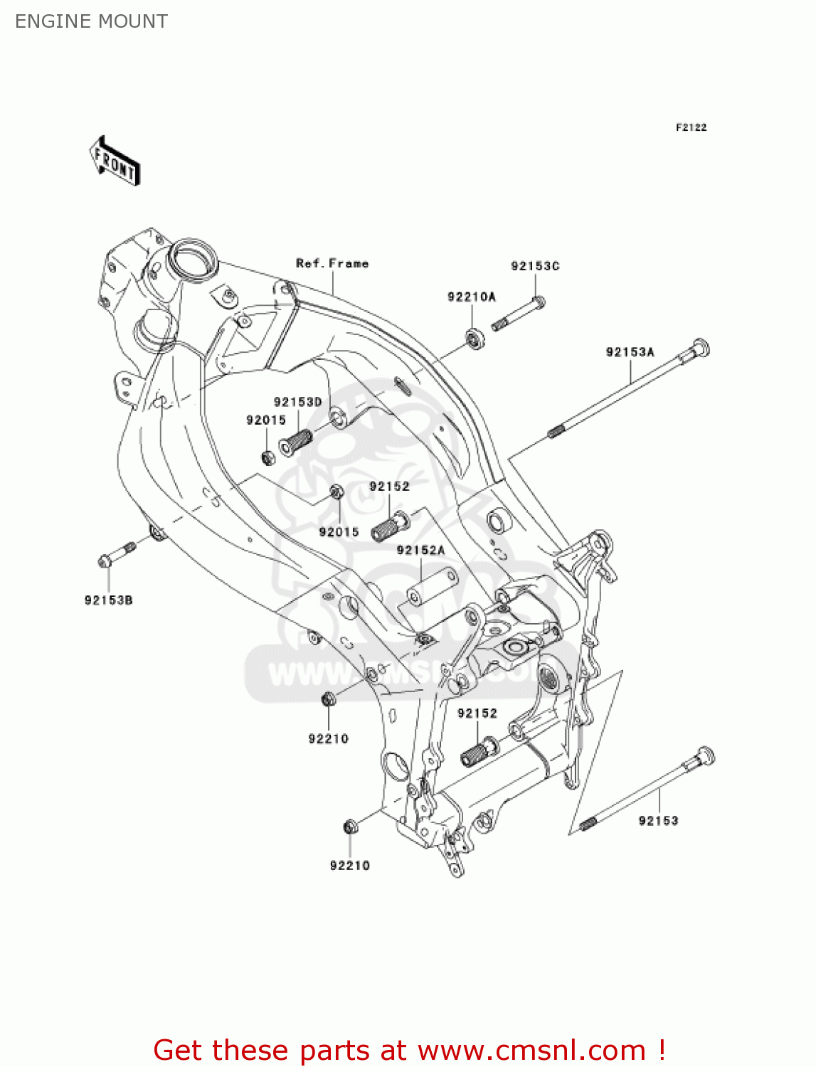 ENGINE MOUNT ZX636D6F NINJA ZX6R 2006 USA CALIFORNIA CANADA