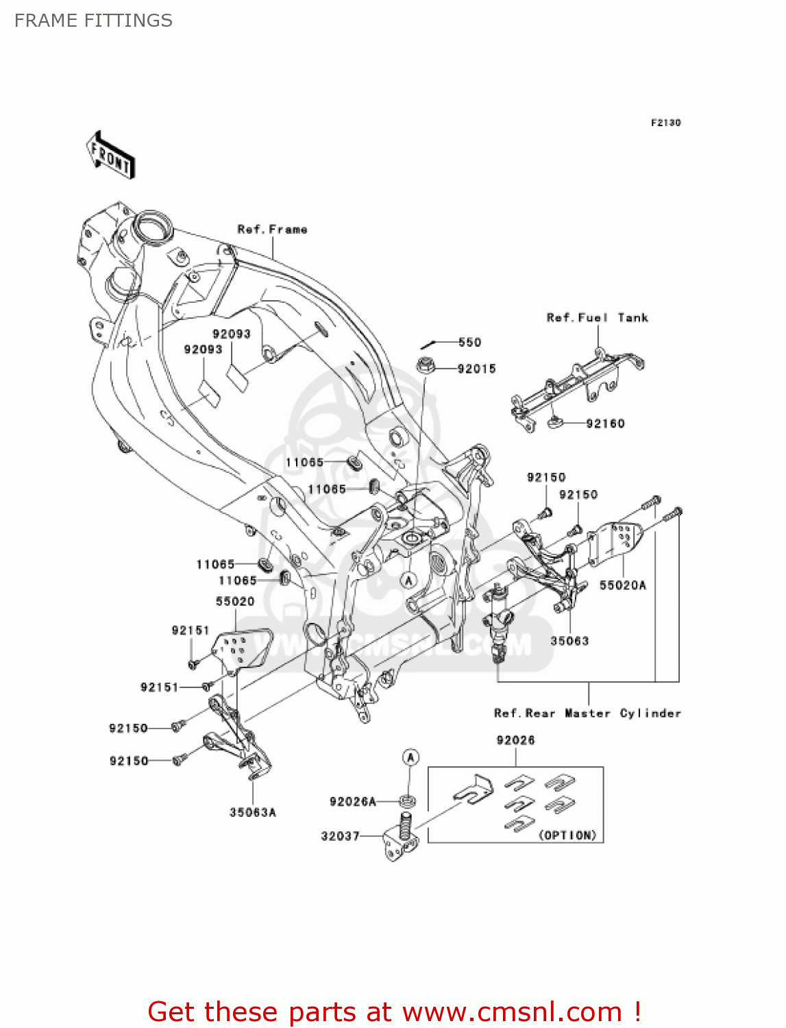 FRAME FITTINGS ZX636D6F NINJA ZX6R 2006 USA CALIFORNIA CANADA