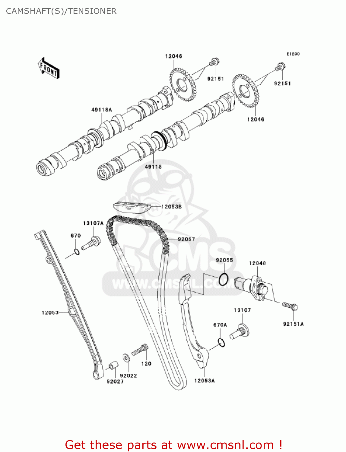 CAMSHAFT(S)/TENSIONER ZX636D6F NINJA ZX6R 2006 USA CALIFORNIA CANADA