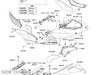 SIDE COVERS - ZX636D6F NINJA ZX6R 2006 USA CALIFORNIA CANADA