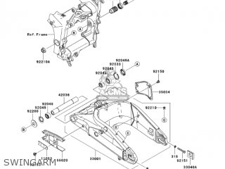 SWINGARM - ZX636D6F NINJA ZX6R 2006 USA CALIFORNIA CANADA