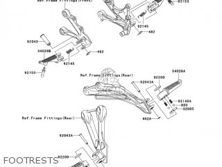 FOOTRESTS - ZX636D6F NINJA ZX6R 2006 USA CALIFORNIA CANADA